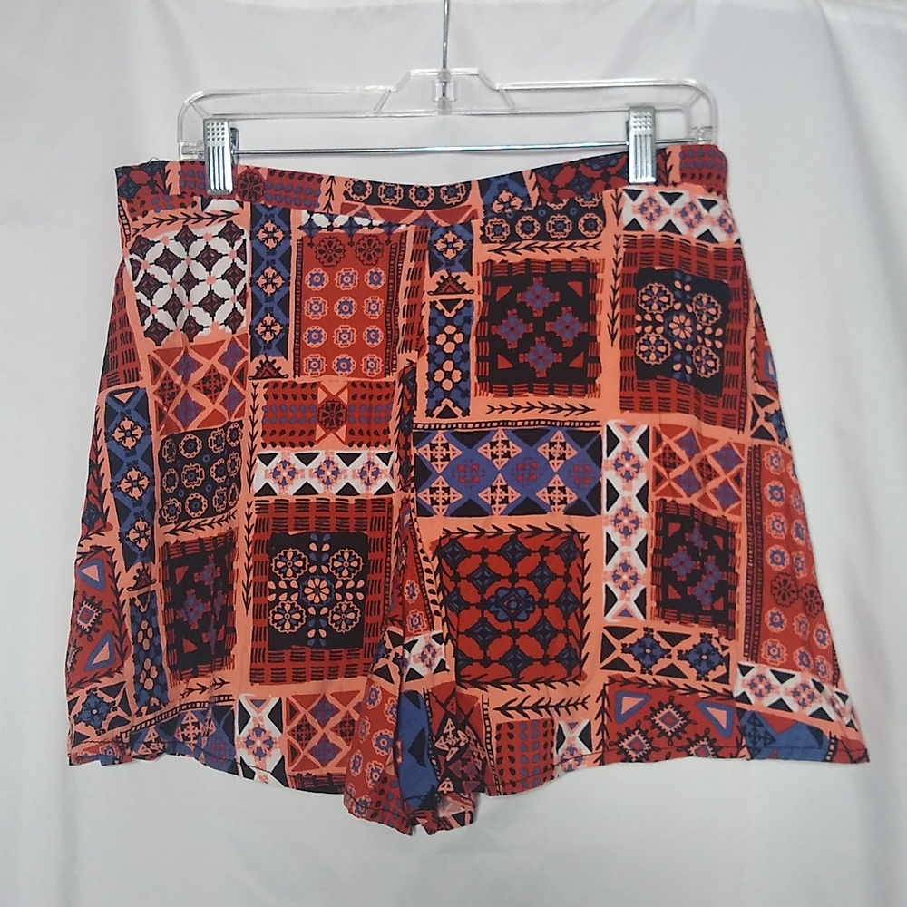 Mudd Women's Patchwork Print Skater Challis Shorts